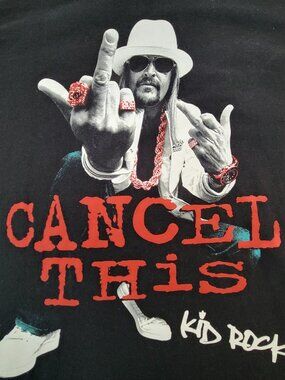 Kid Rock Cancel This Finger T-Shirt Men's M Black 100% Cotton Graphic Tee